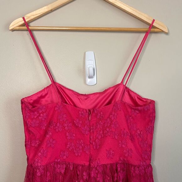 Lovers and Friends Jia Mini Dress in Electric Pink Floral Lace Size Small - Picture 9 of 11